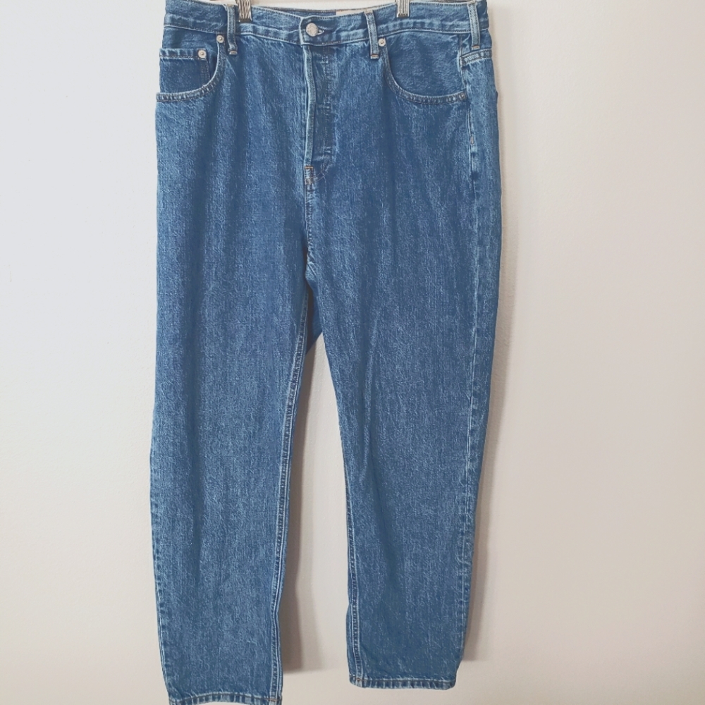 Everlane The Cheeky Jean Medium Wash Button Fly, Size 32 Regular